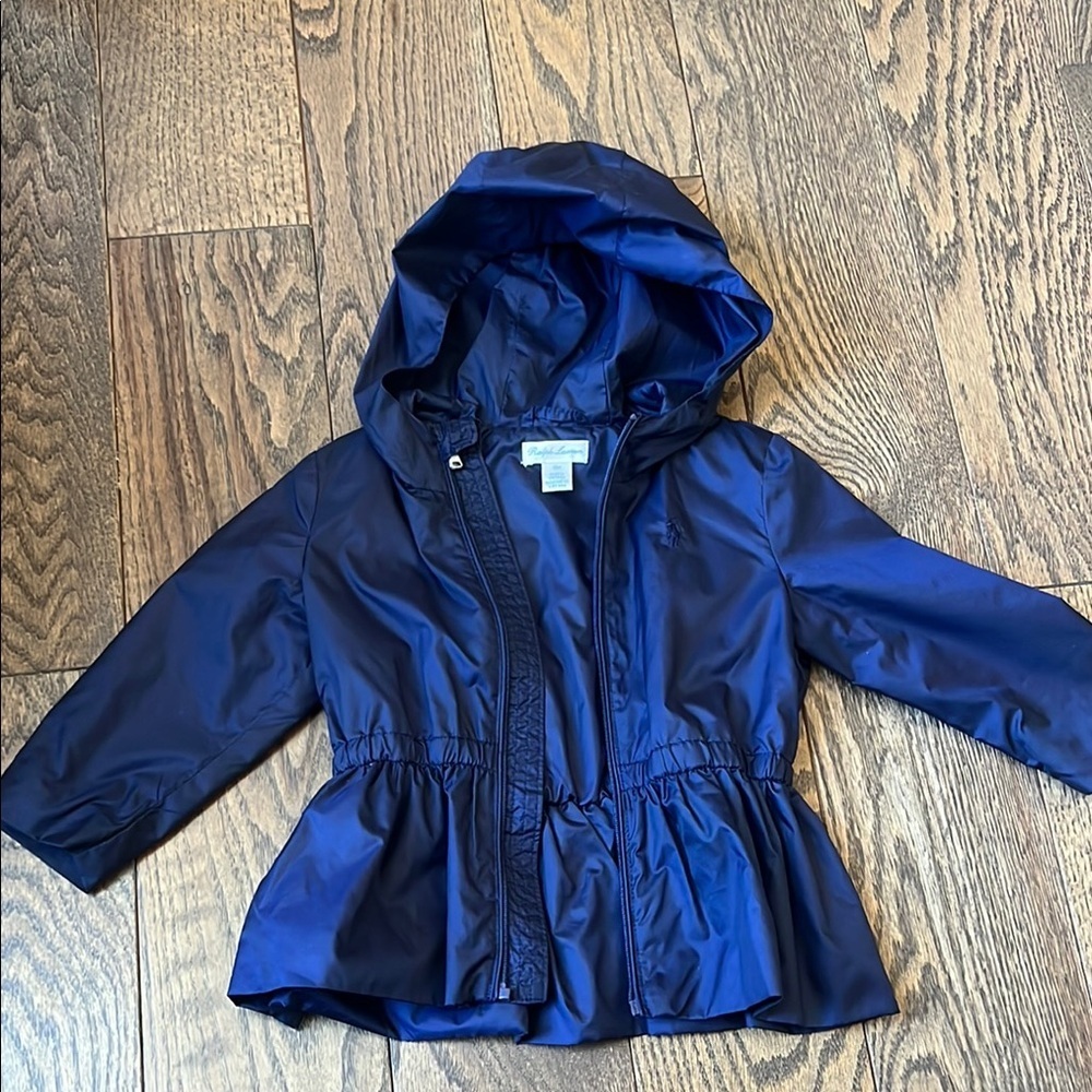 Blue Raincoat with Hood and Elastic Waist ralph lauren 18 months baby toddler